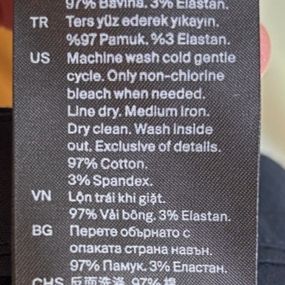 COS Dark Navy Tapered Pants Cotton Minimalist Tailored Trousers 8-10 Like New - Picture 7 of 8